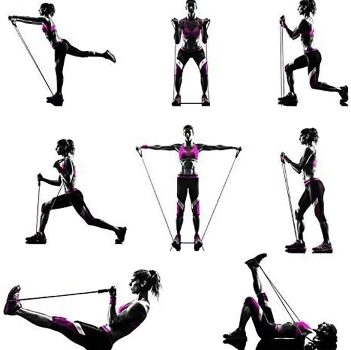 Widerstandsband Set - 11-teiliges Fitnessband Set für Ganzkörpertraining
