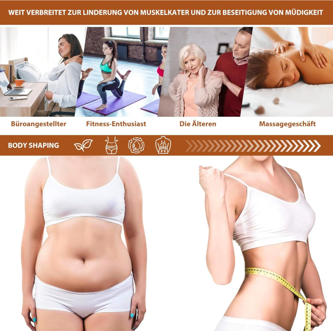 Multifunktionales Cellulite-Massage-Set aus Holz (Bundle)
