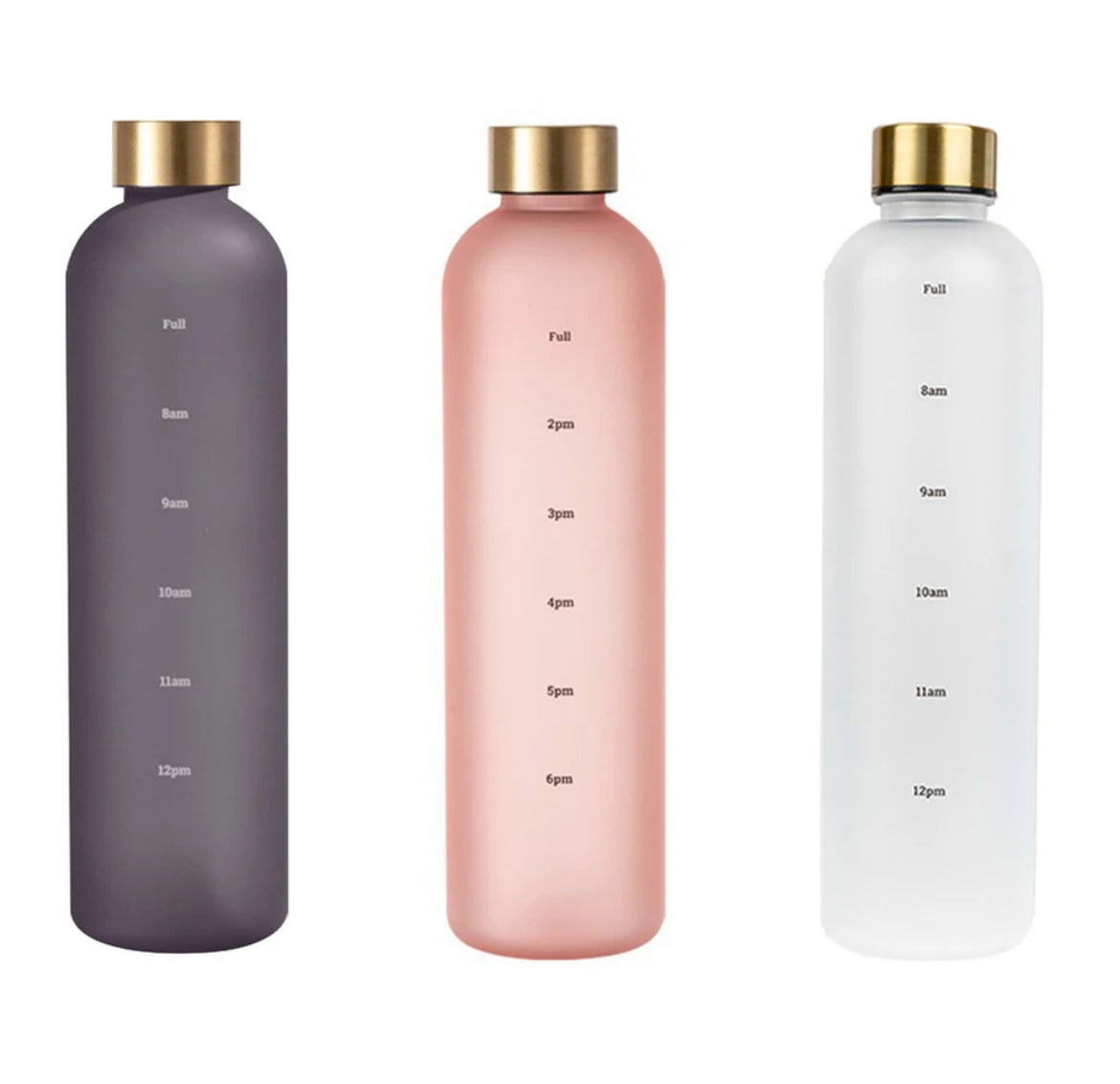 1L Trinkflasche mit Zeitmarkierungen
