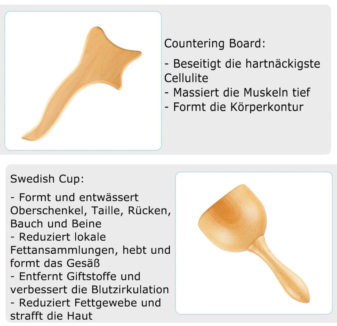 Multifunktionales Cellulite-Massage-Set aus Holz (Bundle)