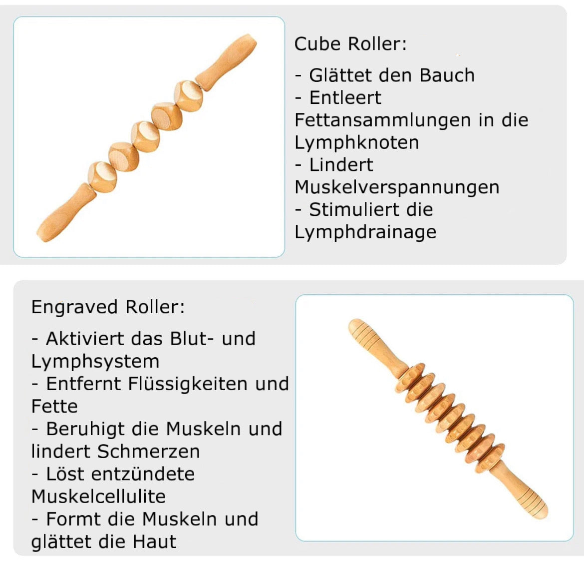 Multifunktionales Cellulite-Massage-Set aus Holz (Bundle)