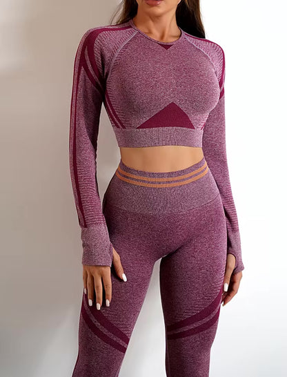 Autumn Set - Leggings under long sleeve crop top